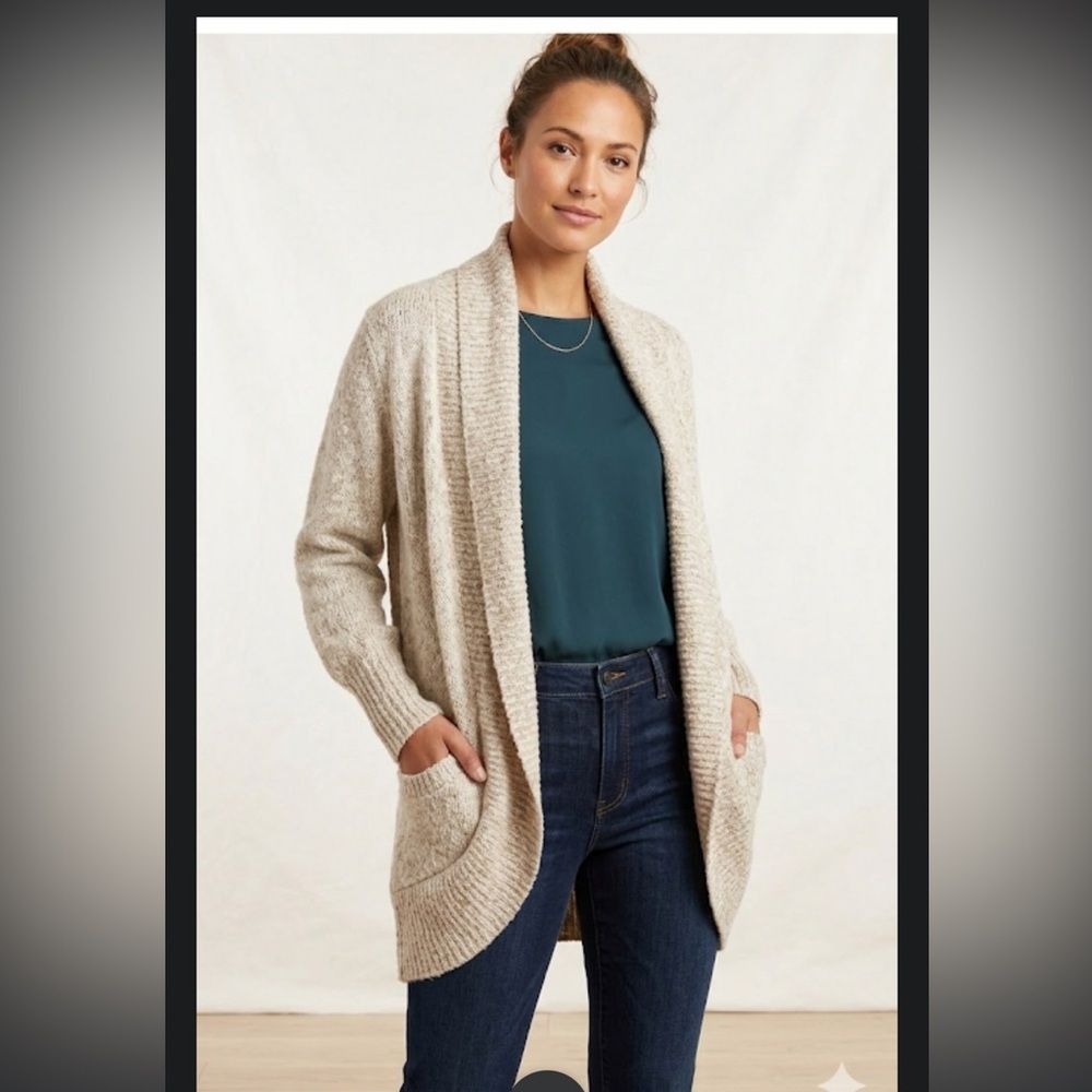 Max Studio Open-Front Acrylic Cardigan